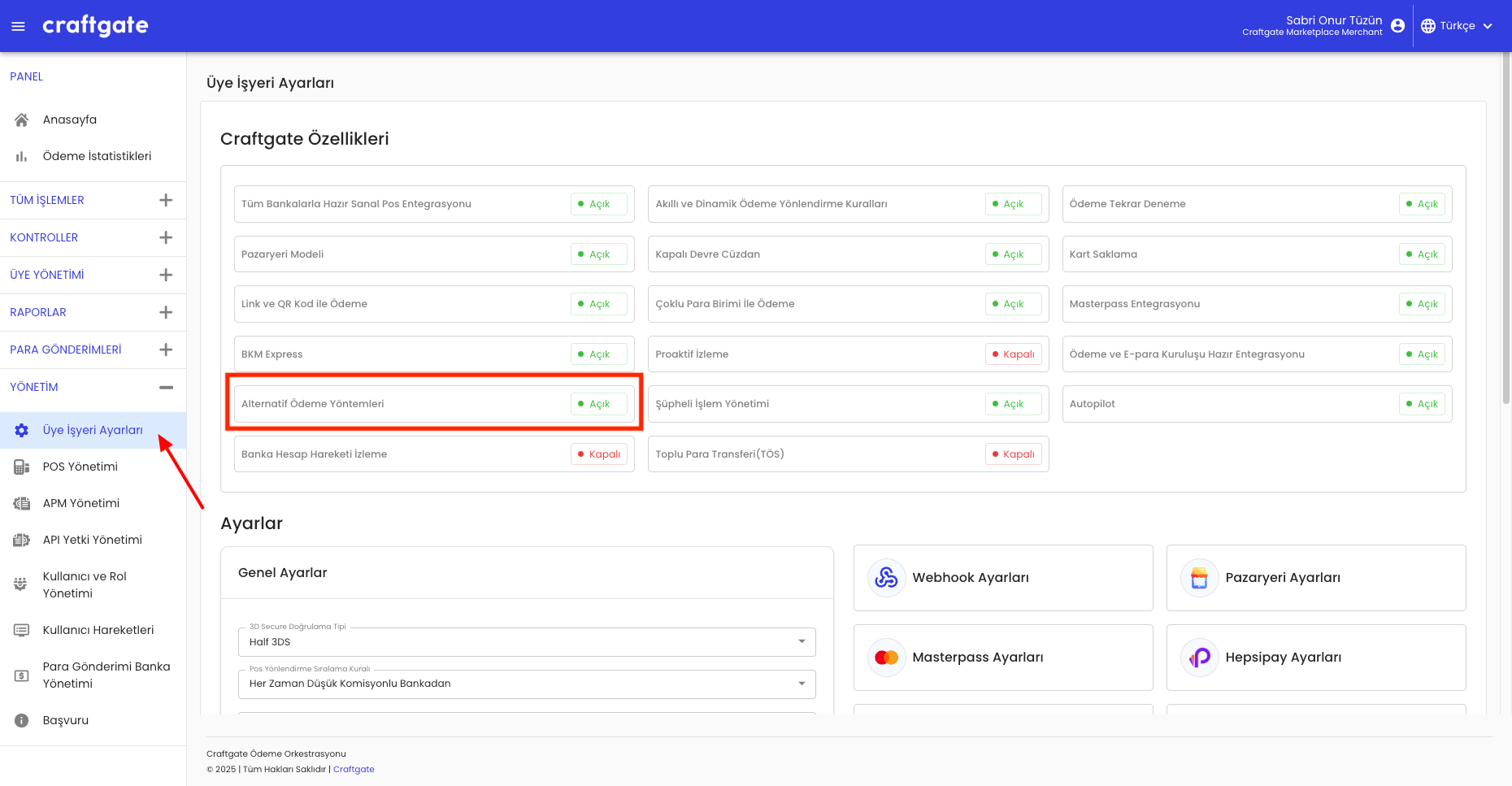 Alternative Payment Methods in Craftgate Features