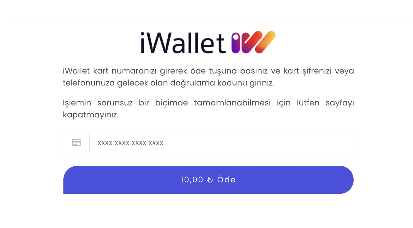 Sadece iWallet sekmesi