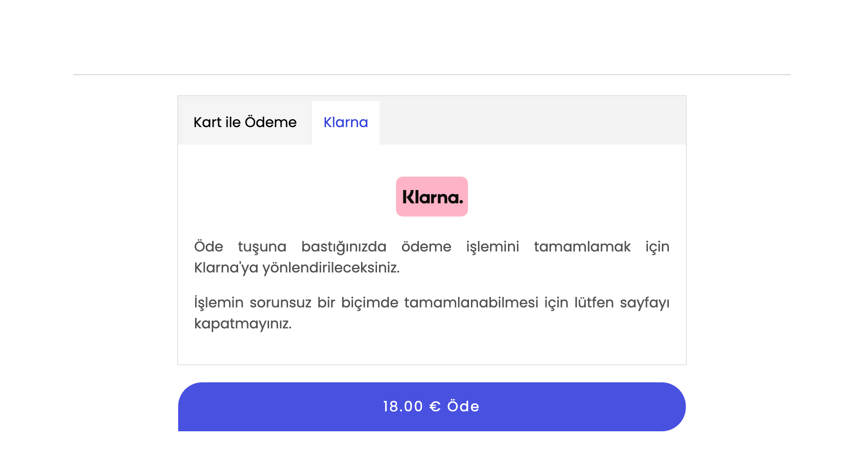 Klarna Common Payment Page Tab